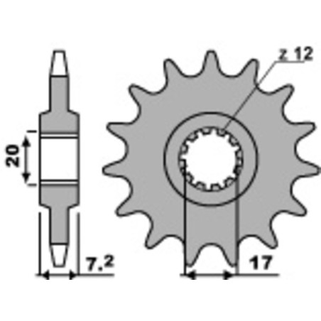 Piñón PBR acero estándar 600M - 420