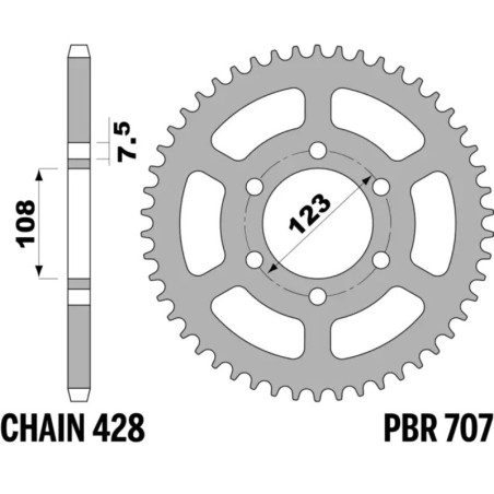 Corona PBR acero C45 estándar 707 - 428