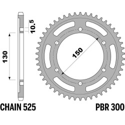 Corona PBR acero C45 templado 300 - 525