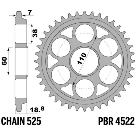 Corona PBR acero C45 templado 4522 - 525