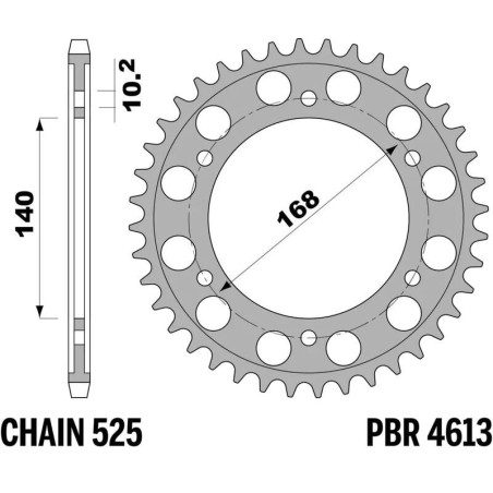 Corona PBR acero C45 templado 4613 - 525