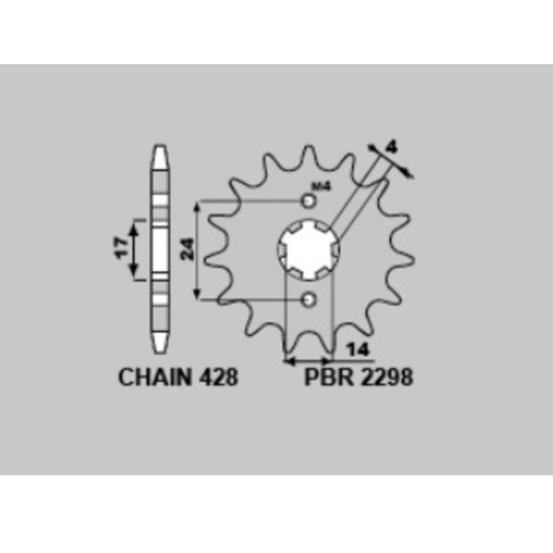 Piñón PBR acero estándar 2298 - 428