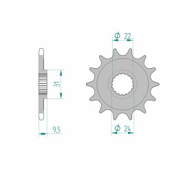 Piñón AFAM acero autolimpiable 22406 - Paso 520
