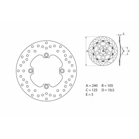 Disco de freno BREMBO Serie Oro redondo fijo