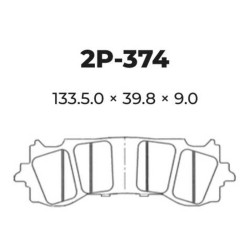 Pastillas de freno metal NISSIN - 2P-374ST