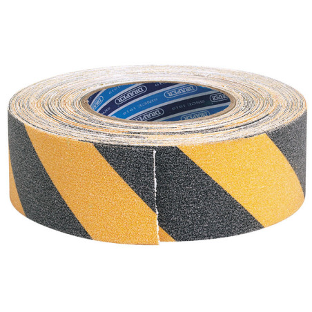 Cinta antideslizante negro / amarillo 18m DRAPER