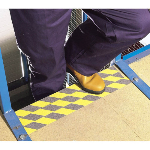 Cinta antideslizante negro / amarillo 18m DRAPER