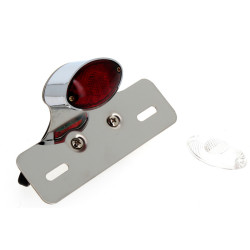 Piloto + soporte de matricula cromado universal V PARTS