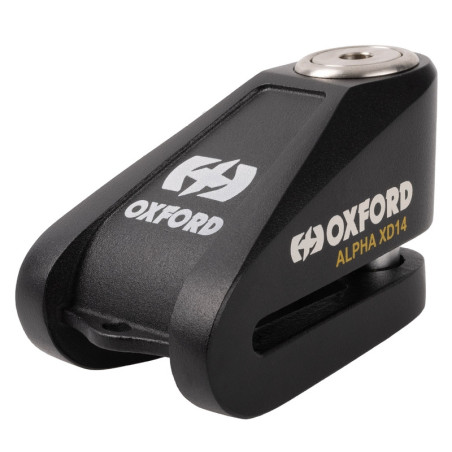 Candado de disco OXFORD Alpha XD14 - Ø14mm negro - Certificado SRA / ART4 / Sold Secure Gold
