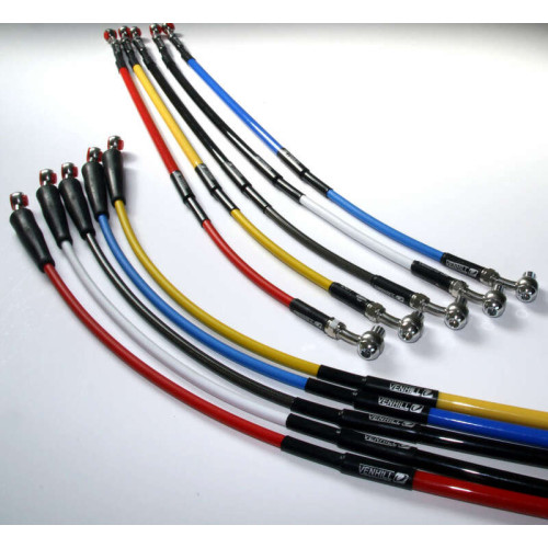 VENHILL Front Brake Hose Red Carbon/Stainless Steel Banjo Fitting Honda CRF250R/450R