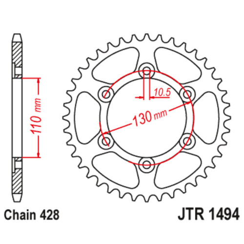 Corona JT SPROCKETS acero estándar 1317 - 525