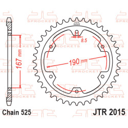 Corona JT SPROCKETS acero estándar 2015 - 525