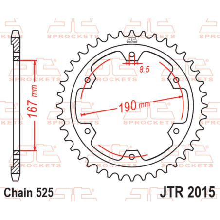 Corona JT SPROCKETS acero estándar 2015 - 525