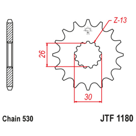 Piñón con goma anti-ruido JT SPROCKETS acero 1180 - 530