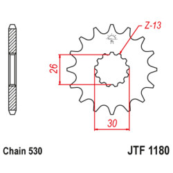 Piñón con goma anti-ruido JT SPROCKETS acero 1180 - 530