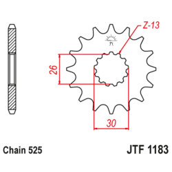 Piñón con goma anti-ruido JT SPROCKETS acero 1183 - 525