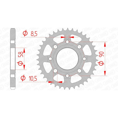 Corona AFAM acero estándar 10201 - Paso 428