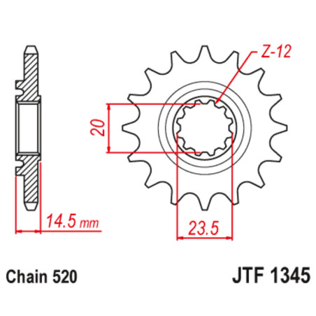 Piñón con goma anti-ruido JT SPROCKETS acero 1345 - 520