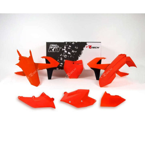 Kit de plástica RACETECH (6 pcs) - Naranja flúor / Negro