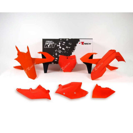 Kit de plástica RACETECH (6 pcs) - Naranja flúor / Negro