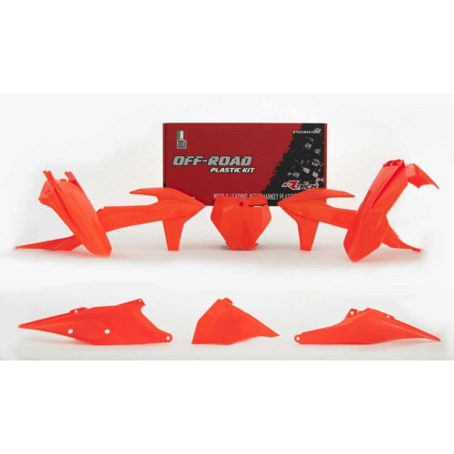 Kit de plástica RACETECH (6 pcs) - Naranja flúor
