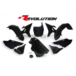 RACETECH Revolution Plastic Kit + Gas Tank Black Yamaha YZ125/250
