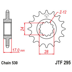 Piñón con goma anti-ruido JT SPROCKETS acero 295 - 525