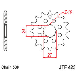 Piñón con goma anti-ruido JT SPROCKETS acero 423 - 530
