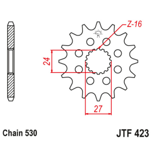 Piñón con goma anti-ruido JT SPROCKETS acero 423 - 530