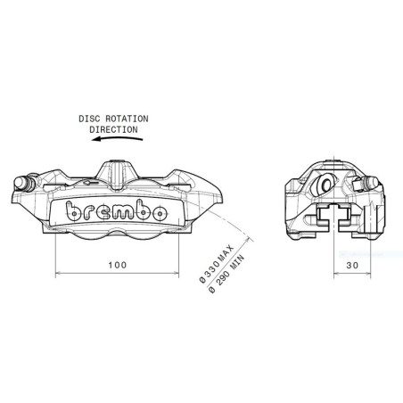 Pinza de freno BREMBO M4 delantero derecho titatnioØ34mm