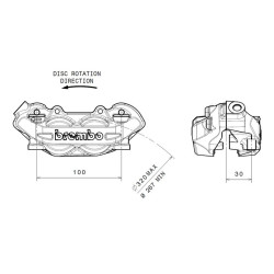 Pinza de freno BREMBO P4 delantero izquierdo Ø32mm 2