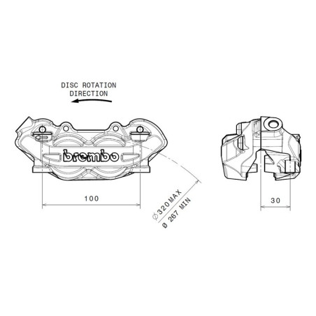 Pinza de freno BREMBO P4 delantero izquierdo Ø32mm