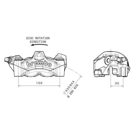 Pinza de freno BREMBO M50 delantera izquierda titanio Ø30mm