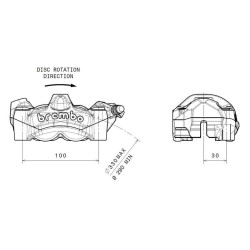 Pinza de freno delantera derecha BREMBO M50 titanio Ø30mm 2