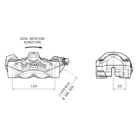 Pinza de freno delantera derecha BREMBO M50 titanio Ø30mm