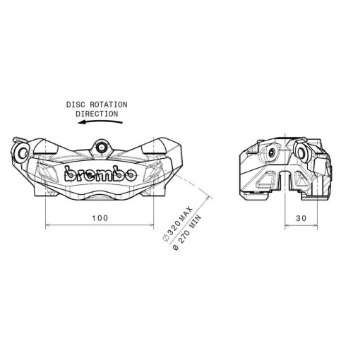Pinza de freno BREMBO M4 delantero izquierdo oro Ø32mm