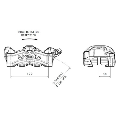 Pinza de freno delantera derecha BREMBO Stylema - Negro