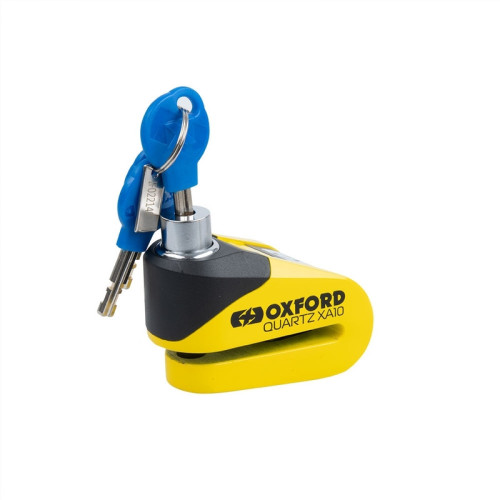 Candado de disco con alarma OXFORD XA10 - Ø10mm amarillo / negro
