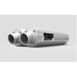 HMF Dual Performance Series Silencer - Brushed Stainless Steel/ Turn Down Polaris RZR