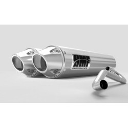 HMF Dual Performance Series Full Exhaust System - Brushed Stainless Steel/ Euro Polaris RZR