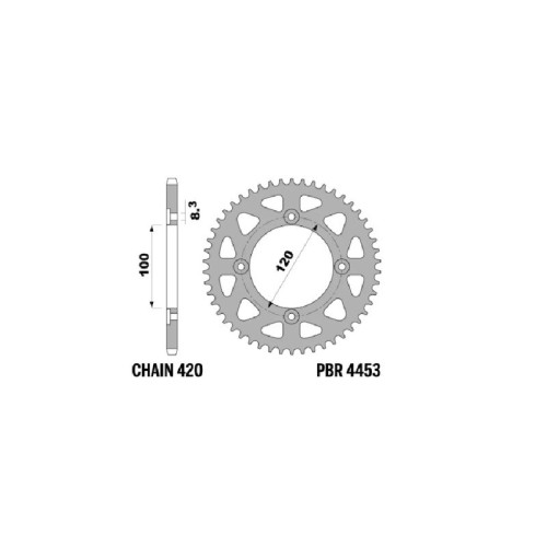Corona PBR aluminio ultraligera 4453 - Paso 420