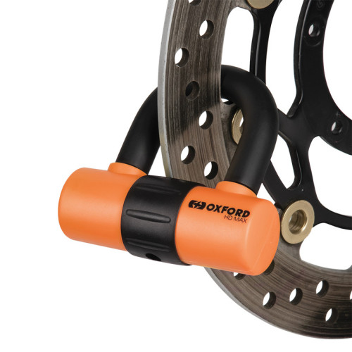 Candado de disco OXFORD HD MAX - Ø14mm naranja - Certificado Sold Secure Gold