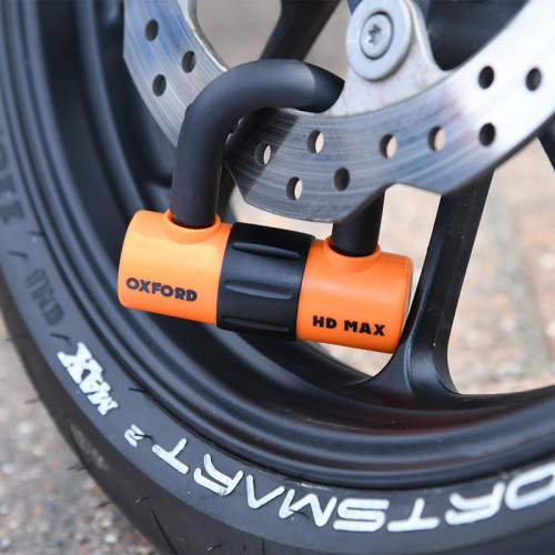 Candado de disco OXFORD HD MAX - Ø14mm naranja - Certificado Sold Secure Gold