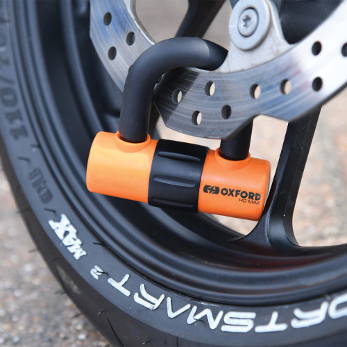 Candado de disco OXFORD HD MAX - Ø14mm naranja - Certificado Sold Secure Gold