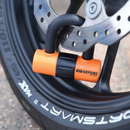 Candado de disco OXFORD HD MAX - Ø14mm naranja - Certificado Sold Secure Gold