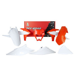Kit de plástica RACETECH (6 pcs) - Naranja / Blanco