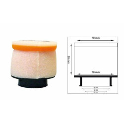 Filtro de aire TWIN AIR cilíndrico manguito Ø63mm - 158722