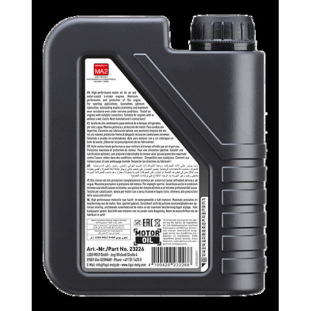 Aceite de motor LIQUI MOLY Advanced Full Synthetic 4T 10W-30 Street - Botella 1L