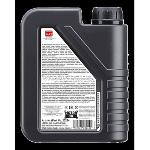 Aceite de motor LIQUI MOLY Advanced Full Synthetic 4T 5W-40 HC Street - Botella 1L