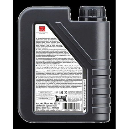 Aceite de motor LIQUI MOLY Advanced Full Synthetic 4T 5W-40 HC Street - Botella 1L